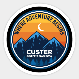 Custer South Dakota Where Adventure Begins Sticker